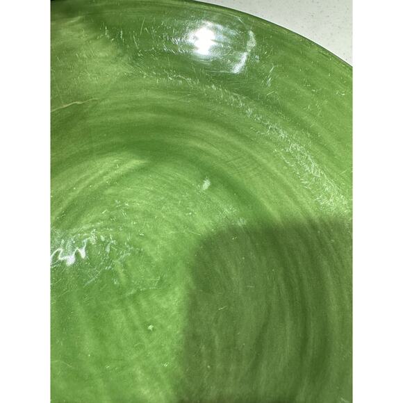 Pottery Barn Sausalito Moss Green 10” Salad Plates Set of 2 Hand-painted Mexico - Picture 6 of 6